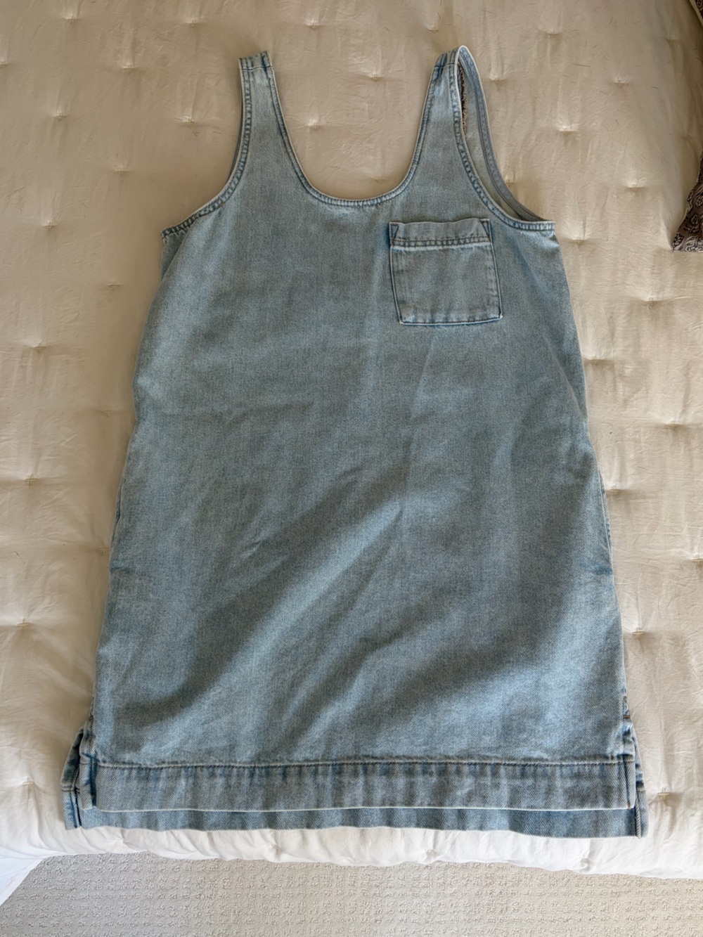 Light Blue Denim Jumper Mini Dress